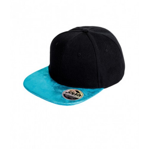 Bronx Glitter Snapback Cap Black/Turquoise